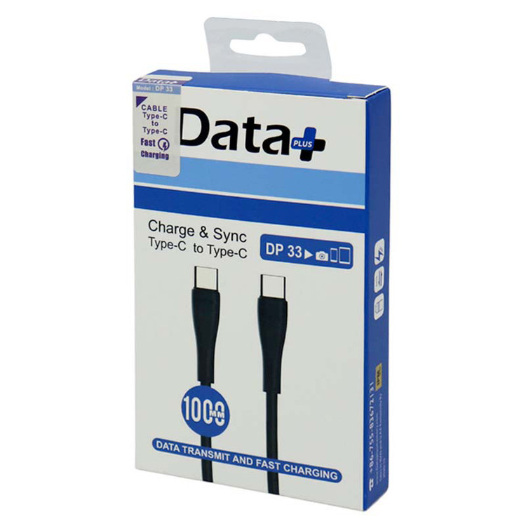 کابل شارژ و انتقال داده Data+ DP33 Type-C به Type-C با قابلیت شارژ سریع 65W و انتقال داده